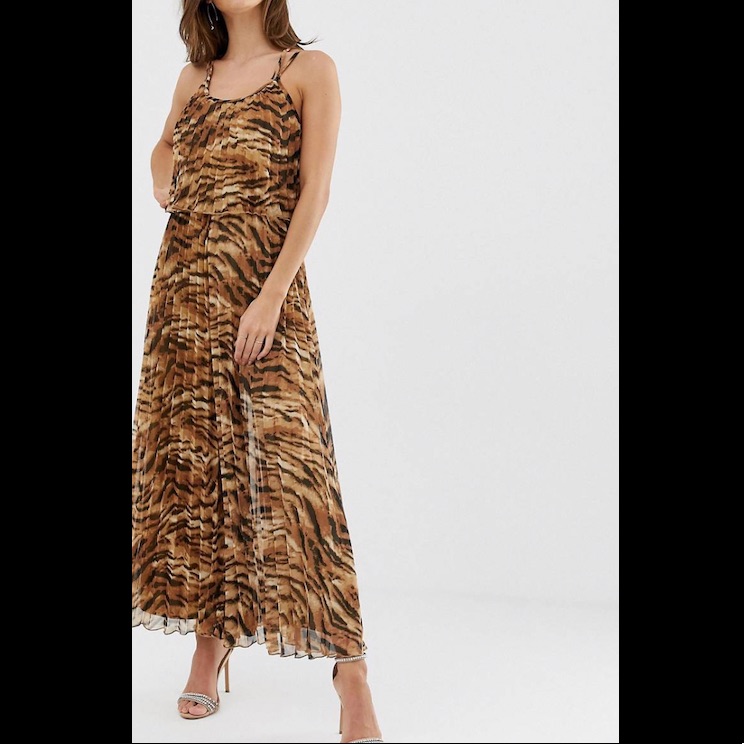 Asos Design Pleated Crop Top Jumper In Animal Print